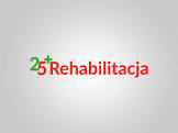 logo programu Rehabilitacja 25plus, które stanowi liczba 25 z grafiką plus oraz napis Rehabilitacja z duzej litery, wszystko w kolorze czerwonym, tylko cyfra 2 i symbol plus w zieleni
