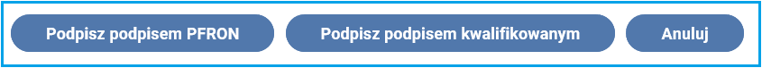 Ekran z przyciskiem ‘Podpisz podpisem kwalifikowanym'.