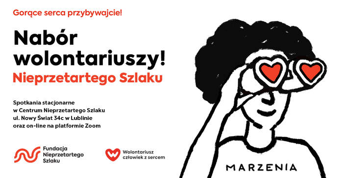 Pokaż zdjęcie: Baner dotyczący naboru wolontariuszy Nieprzetarty Szlak