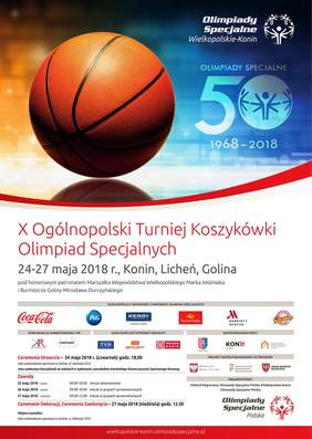 Pokaż zdjęcie: Plakat promujący X Ogólnopolski Turniej Koszykówki Olimpiad Specjalnych