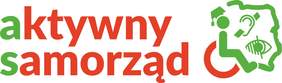 Pokaż zdjęcie: Napis aktywny samorząd, w których pierwsze litery są czerwone, a kolejne zielone. Zielony zarys granic Polski z czerwoną obręczą koła do wózka inwalidzkiego. W środku obrysu mapy grafiki osób z niepełnosprawnościami: osoby na wózku, niesłysz