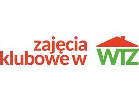 Pokaż zdjęcie: Zdjęcie jest infografiką. Po lewej stronie jest czerwony napis: zajęcia klubowe. Po prawej stronie na zielono: WTZ. Nad skrótem WTZ umieszczony jest czerwony daszek. 