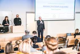 Pokaż zdjęcie: I Konferencja Naukowo-Szkoleniowa pt.: „Innowacje w Terapii Zajęciowej", która odbyła się na Uniwersytecie Medycznym w Poznaniu w 2018 r. w partnerstwie z PFRON