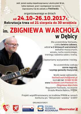 plakat I Festiwalu Piosenki Osób Niepełnosprawnych im. Zbigniewa Warchoła