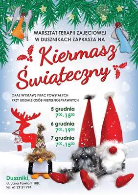 Pokaż zdjęcie: Plakat promujący Kiermasz Świąteczny w Dusznikach