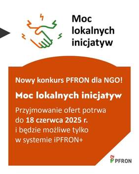 Pokaż zdjęcie: Zdjęcie jest infografiką programu. Zamieszczone są informacje dotyczące konkursu (m.in.termin przyjmowania ofert). W prawym dolnym rogu znajduje sie logo PFRON. 