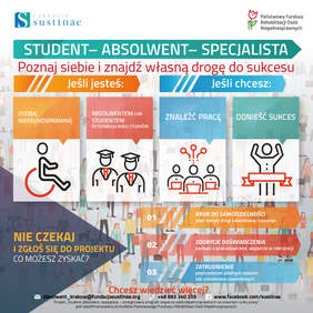 Pokaż zdjęcie: Projekt „Student absolwent, specjalista- zintegrowany program wsparcia osób niepełnosprawnych na otwartym rynku pracy” - ulotka