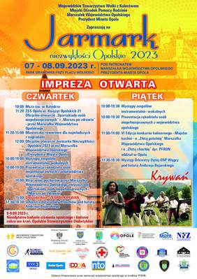 Pokaż zdjęcie: Plakat informacyjny - program Jarmarku niezwykłości - opisany w treści komunikatu