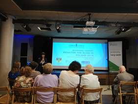 Pokaż zdjęcie: Otwarcie wydarzenia p.n.: „Jesteśmy razem! REHA for the Blind in Poland 2019” w kawiarni FAMA w Białymstoku przez Fundację Szansa Dla Niewidomych Oddział w Białymstoku.