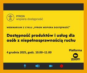 Pokaż zdjęcie: Zdjęcie jest infografiką. Na żółtym tle czarną czcionką napisana jest data, godzina i platforma internetowa webinarium. 