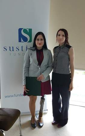 Pokaż zdjęcie: Od lewej: Kaludia Kaniewska - Oddział Małopolski PFRON oraz Aneta Duch - Fundacja Sustinaez 