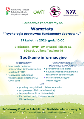 Pokaż zdjęcie: Zdjęcie jest plakatem reklamującym wydarzenie. Napisane są zagadnienia, o którym będzie mowa podczas spotkania. 