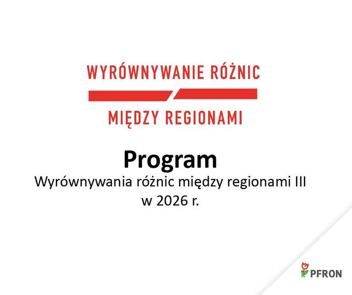 Pokaż zdjęcie: Grafika z logo programu Wyrównywania Różnic oraz treścią informacyjną dotyczącą roku 2026