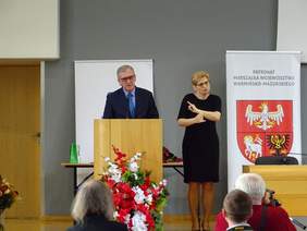 Pokaż zdjęcie: Przemówienie p.o. Dyrektora Warmińsko-Mazurskiego Oddziału PFRON Janusza Surmacza