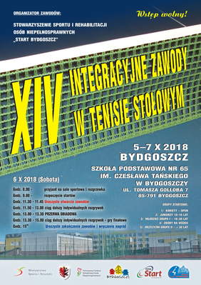 Pokaż zdjęcie: Plakat XIV Integracyjnych Zawodów w Tenisie Stołowym