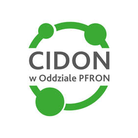 Pokaż zdjęcie: Zielony okręg. W jego środku napis: ,,CIDON w Oddziale PFRON’’ na białym tle.