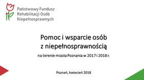 Pokaż zdjęcie: Pomoc i wsparcie osób z niepełnosprawnością na terenie Miasta Poznania