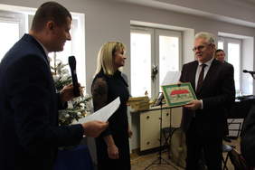 Pokaż zdjęcie: yrektor Oddziału Lubelskiego PFRON,Aneta Zabłocka Dyrektor OREW Łęczna,Michał Pelczarski Wicestarosta Powiatu Łęczyńskiego
