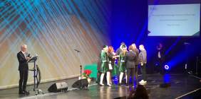 Wręczenie nagród z okazji wyłonienia zwycięzców oraz laureatów XV edycji konkursu Sztuka Osób Niepełnosprawnych w Operze "Nova" w Bydgoszczy