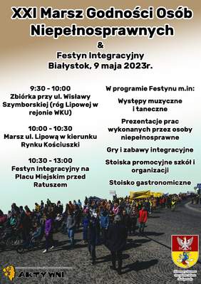 Pokaż zdjęcie: Plakat Marsz Godności Osób Niepełnosprawnych oraz Festyn Integracyjny.