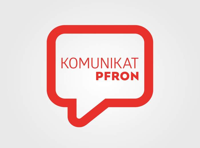 Pokaż zdjęcie: W tak zwanej chmurce, w kolorze czerwonym widnieje sformułowanie: „Komunikat PFRON”, również w czerwonym kolorze.