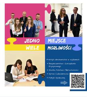 Pokaż zdjęcie: Plakat z napisem: jedno miejsce wiele możliwości