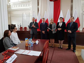 Otwarcie Giełdy, od lewej: Maciej Szymański, Józef Jodłowski, Małgorzata Dankowska, Grażyna Żuchowska, Jerzy Cypryś