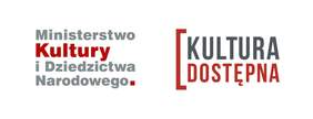 Pokaż zdjęcie: Logotyp projektu na białym tle napis Kultura Dostępna i Ministerstwo Kultury i Dziedzictwa Narodowego