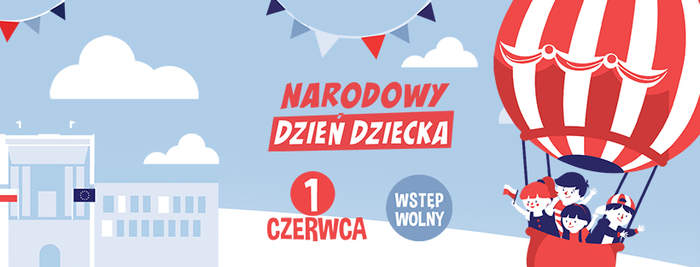 baner dnia dziecka - napis Narodowy Dzeiń Dziecka, 1 czerwca