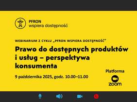 Pokaż zdjęcie: Zdjęcie jest infografiką. Na żółtym tle czarną czcionką napisane są informacje dotyczące webinarium: temat, termin, godzina i platforma spotkania. 