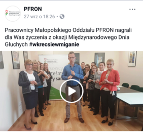 Pokaż zdjęcie: Pracownicy Małopolskiego Oddziału "wkręceni w miganie" we wrześniu 2017 r.