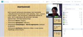 Pokaż zdjęcie: Beneficjenci programu Absolwent realizowanego przez Fundację Sustinae odbywają szkolenia i warsztaty online podczas trwania pandemii  - zrzut ekranu z zajęć.