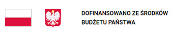 Flaga Polski, godło Polski, link do informacji o zadania realizowanych z budżetu państwa 